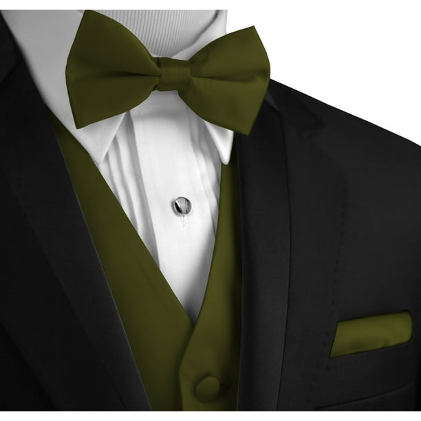 Italian Design Mens Formal Tuxedo Vest in Olive 
